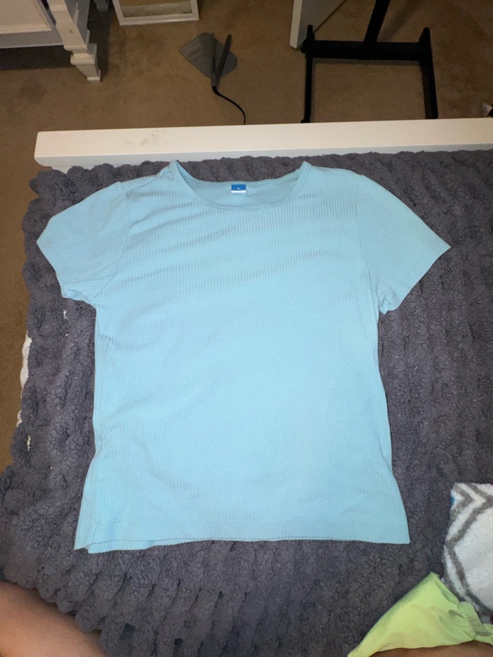 Old Navy Pale Blue Ribbed Crew Neck Tee